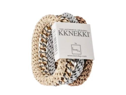 Kknekki hårelastikker brown/blue glitter mix (4-pack)